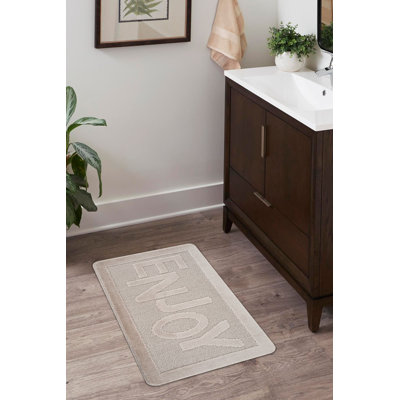 High-Quality Bathmat, Mink Color, 23.6 x 39.4 inches | 100% Polypropylene, Total Thickness: 0.4 inches, Non-Slip Natural Latex Sole | Machine Washable on Delicate Cycle, Soft and Durable for Bathroom Comfort