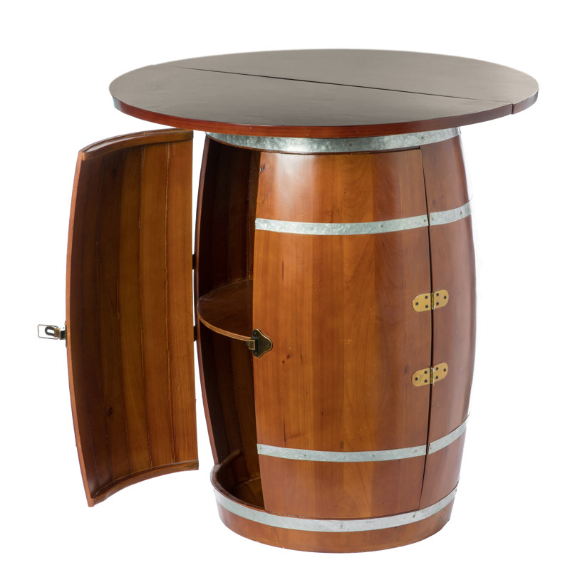 Wine Barrel Round Table Wine Storage Cabinet
