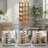 6-tier Expandable Folding Bamboo Storage Rack, Space-saving Storage Solution, No Assembly Required