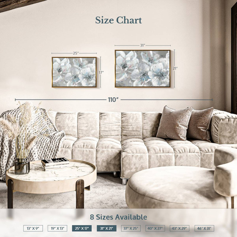 Soft Teal Summer, 25" X 17", Floating Frame Gold