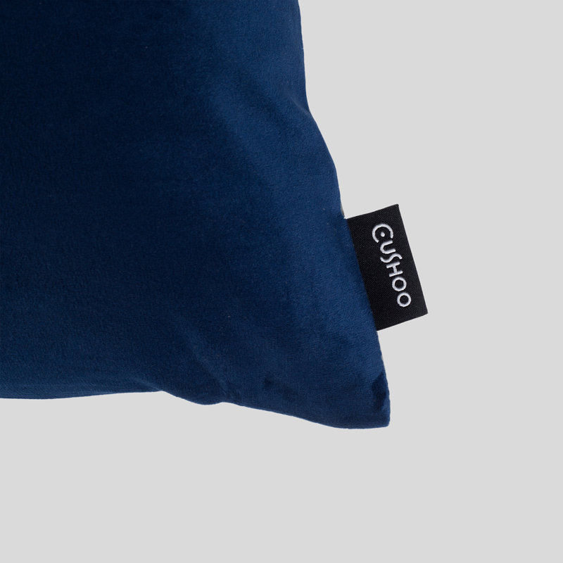 Square Cushion Cover, Navy Blue/Grey