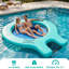 Quai flottant gonflable avec rampe pour bateau, chaise longue hamac en filet, flotteur de lac 9,8 pi avec porte-gobelets, plateforme gonflable pour 3 à 4 personnes pour piscine, mer, rivière, fête, bronzage, animaux de compagnie