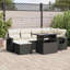Ensemble de canapé de jardin Vidaxl noir, blanc crème