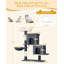 95cm Cat Tree for Indoor Cats, Cat Tower with Adjustable Base, Soft Large Platform, Plush Ball, Cat Bed, Scratching Post, Basket, Sisal Rope, Spacious and Sturdy-1670689689