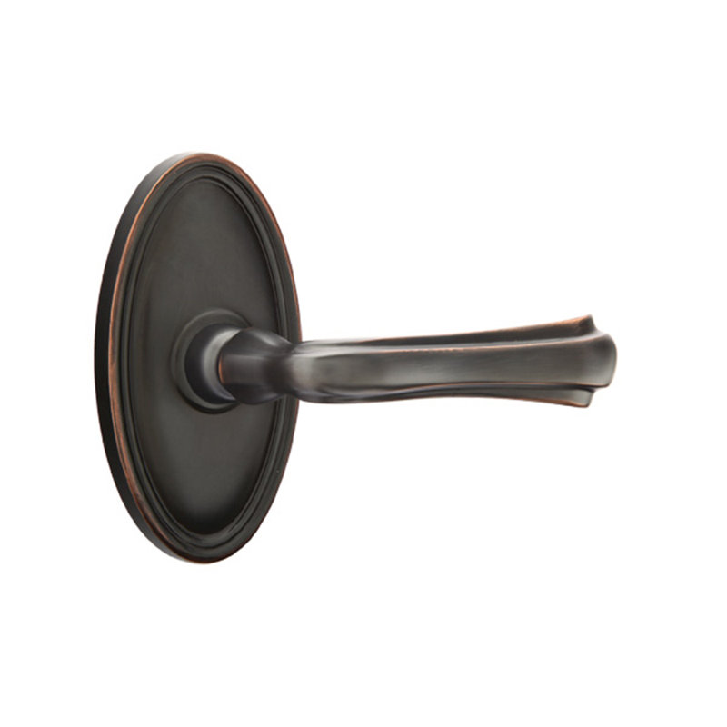 Levier de porte avec rosette Wembley, Gauche, Bronze huilé