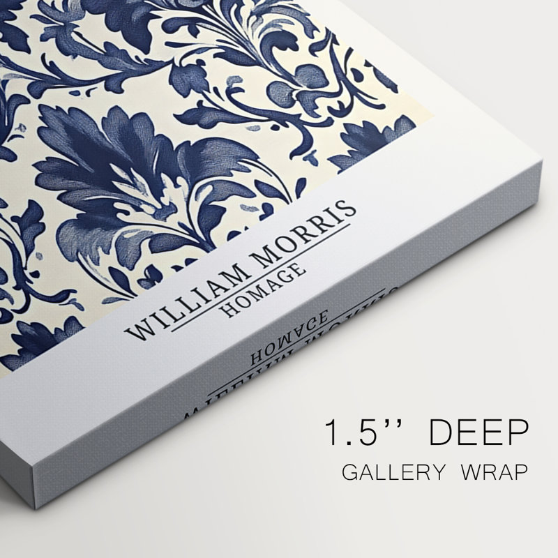 WM MORRIS Series DCCLXIV  -Custom Wrapped Gallery Canvas - 3 Pieces, 12" H x 24" W