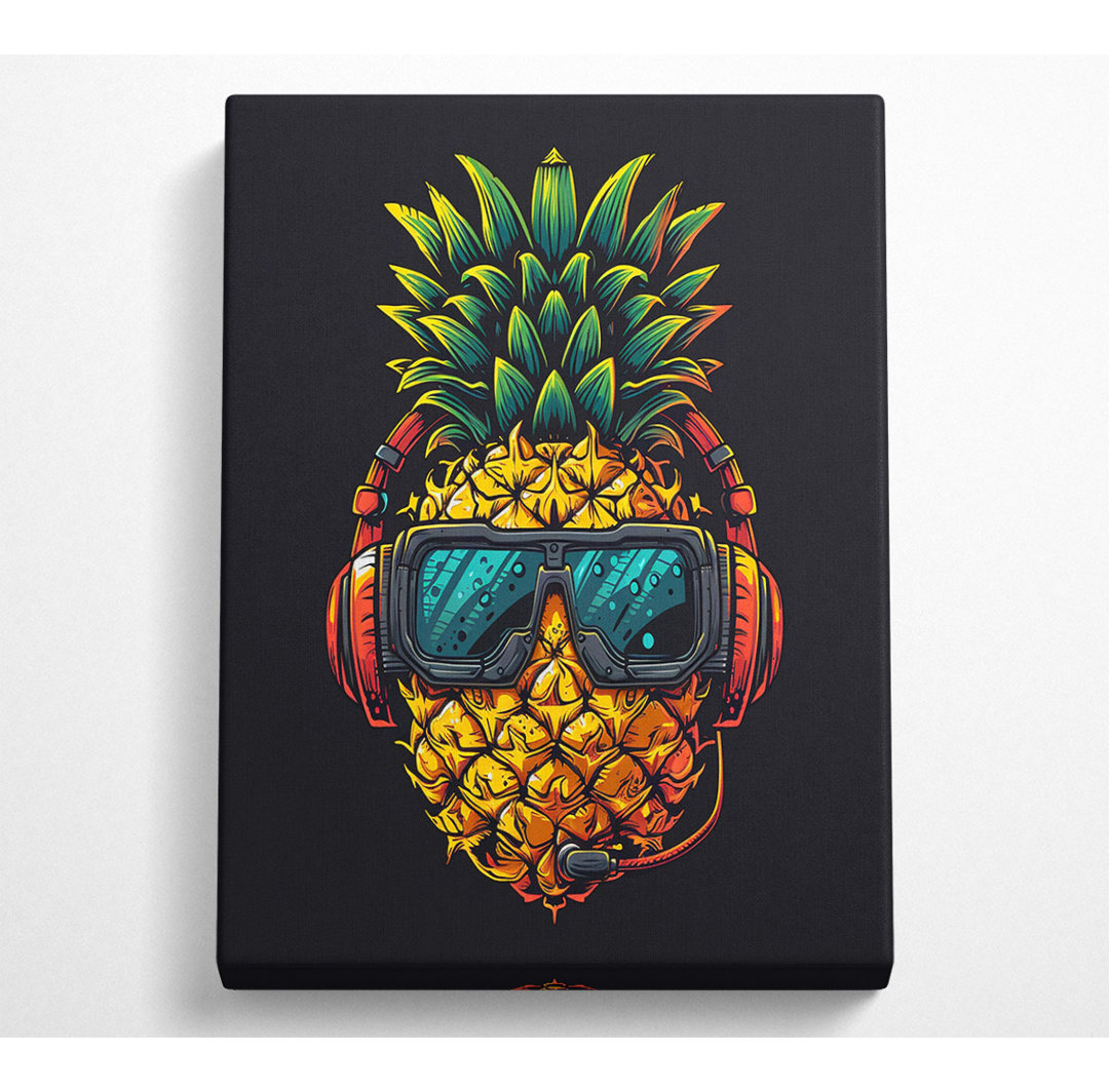 Ananas Headset Leinwanddruck