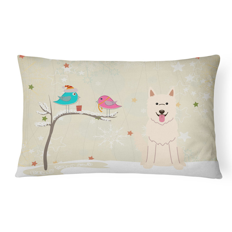 Coussin lombaire intérieur/extérieur carré ivoire moderne christmas