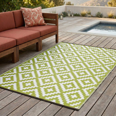 Tapis d'extérieur imperméable en paille recyclée Izna