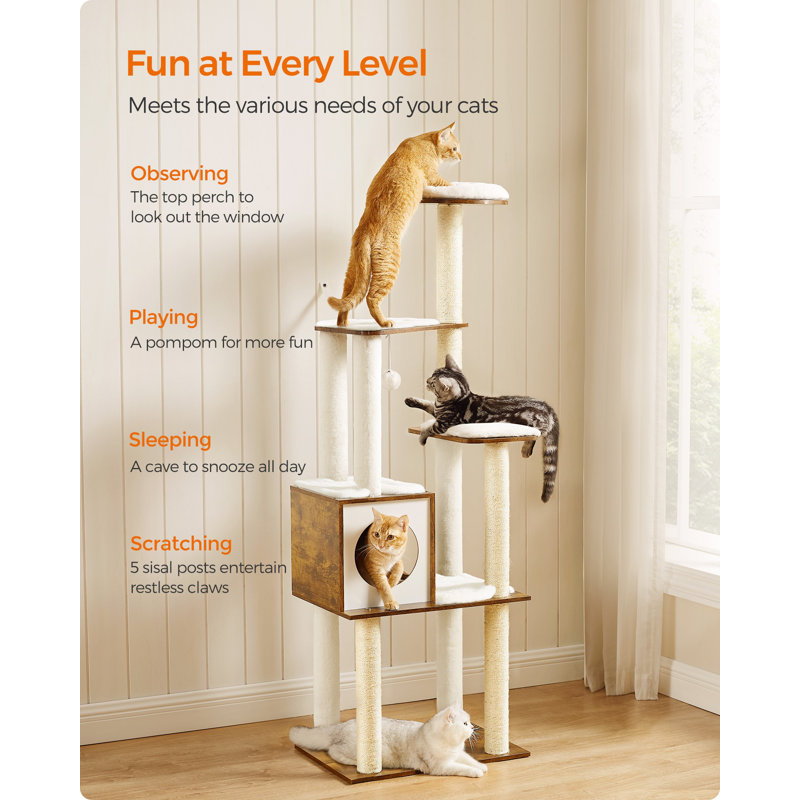 Tour pour chat 65 pouces, Brun