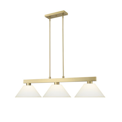 Lustre linéaire de table de billard 3 lumières Caine