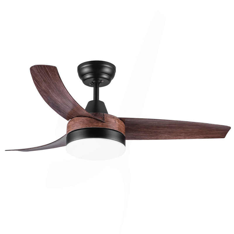 Ventilateur de plafond 42 po à DEL Farmhouse Rustic avec pales en ABS brun grain de bois et télécommande