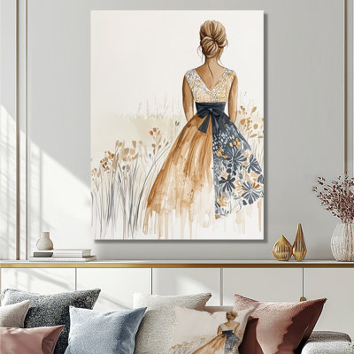 «Woman Fashion Dress In Summer», art mural en métal Glam