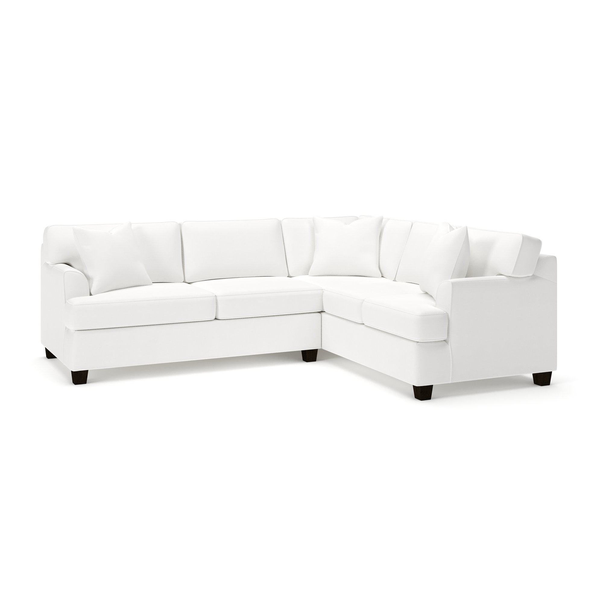 Conradina Upholstered L-Sectional, Right Hand Facing, Bayou Off White Canvas