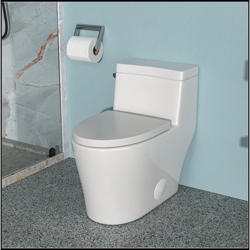 Toilette une pièce en céramique moderne à simple chasse avec siège cloisonné