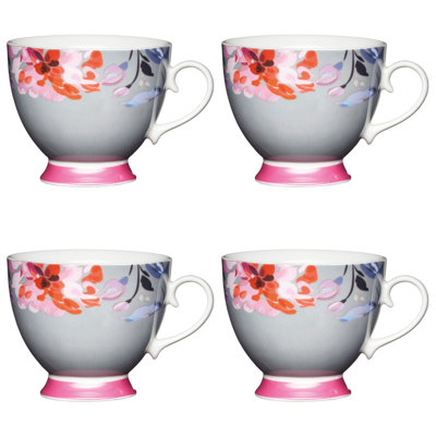 Floral Border Bone China Mug