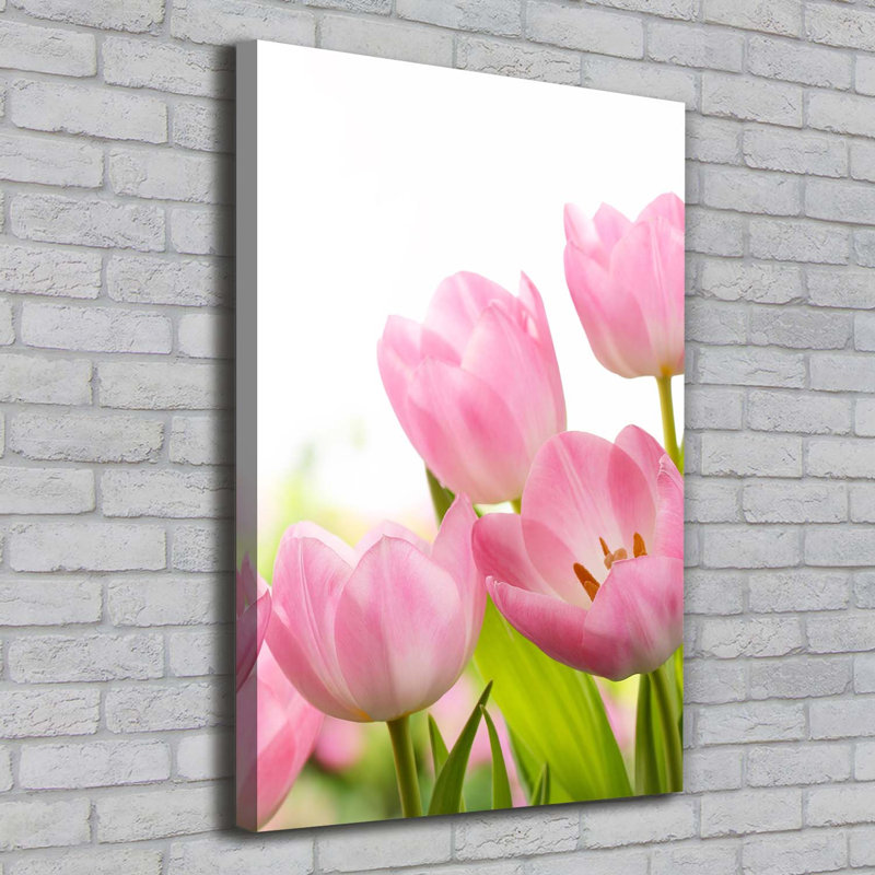 Pink Tulips - Wrapped Canvas Print