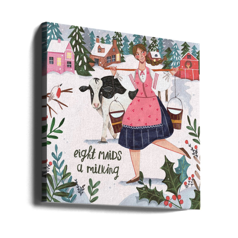 "Eight Maids a Milking", art mural sur toile tendue, H 30 po x l 30 po
