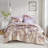 Floral Comforter Set with Bed Sheets Taupe King