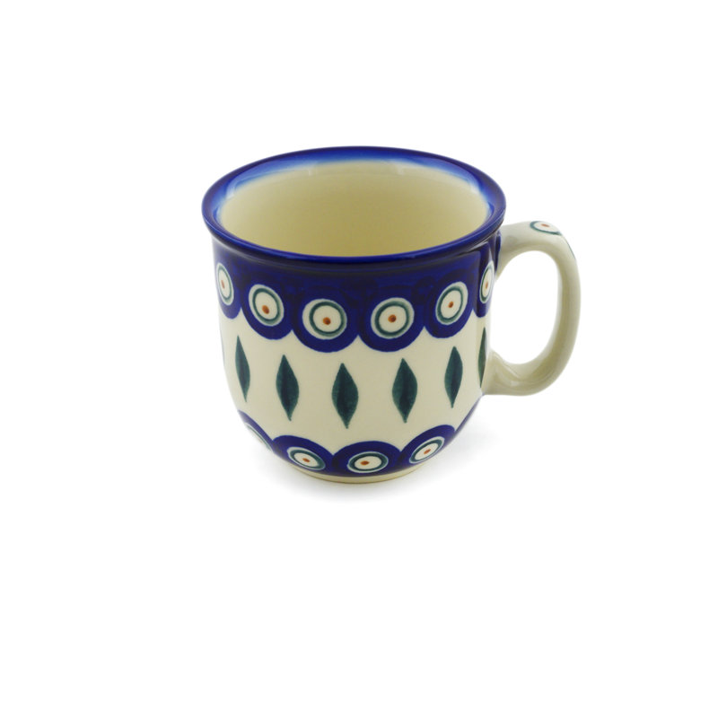 Handmade Stoneware Coffee Mug, Peacock