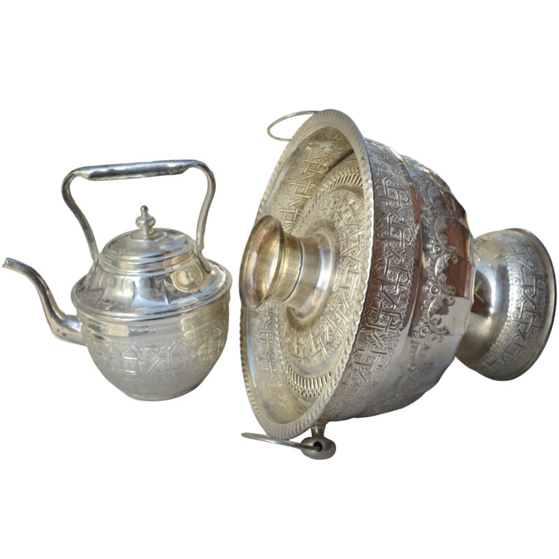 Ensemble de cuve et lavabo à motif mauresque Mid Mid Century