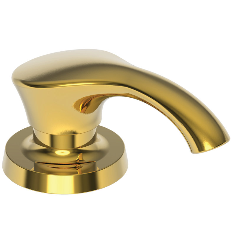 Vespera Soap or Lotion Dispenser, Uncoated Polished Brass - Living