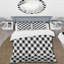 Ensemble de housse de couette traditionnel noir et blanc à imprimé vichy III-109148172