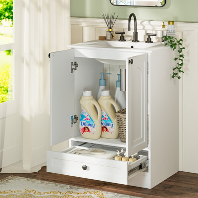 24'' Single Bathroom Vanity With Ceramic Top