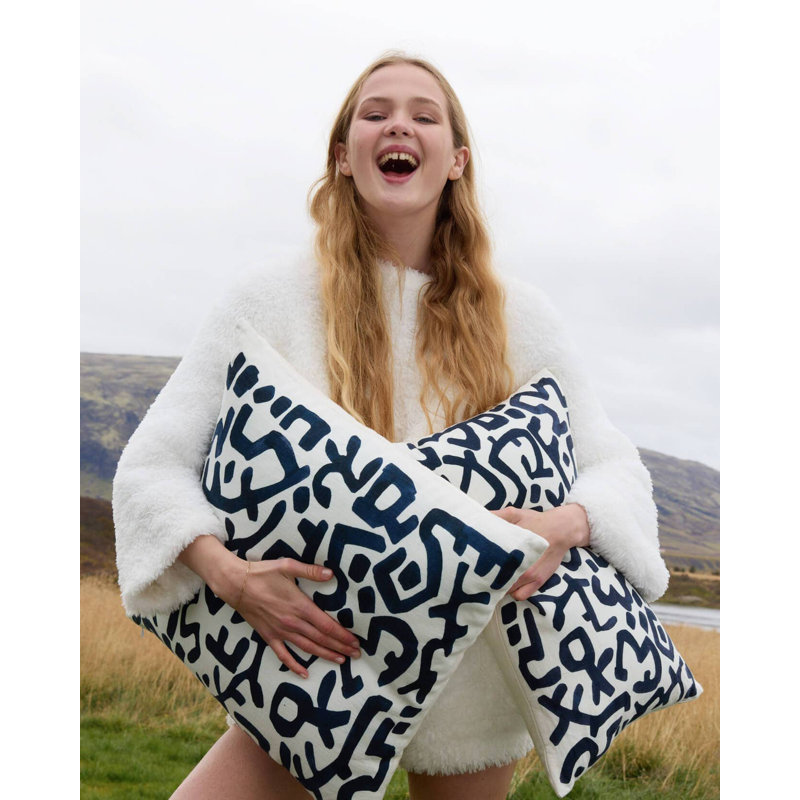 Petit coussin lombaire Maya, Abstrait blanc cassé