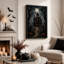 Art mural sur toile Spooky Gothic House Under Full Moon And Pumpkins-71836993