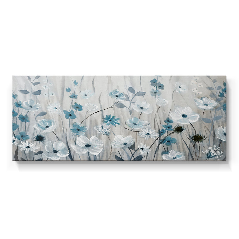 «Blue Meadow Field», toile tendue avec châssis, prête à être accrochée, H 12 po x l 30 po