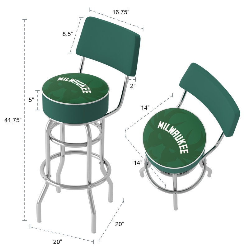 Swivel Upholstered Counter Stool with Metal Frame