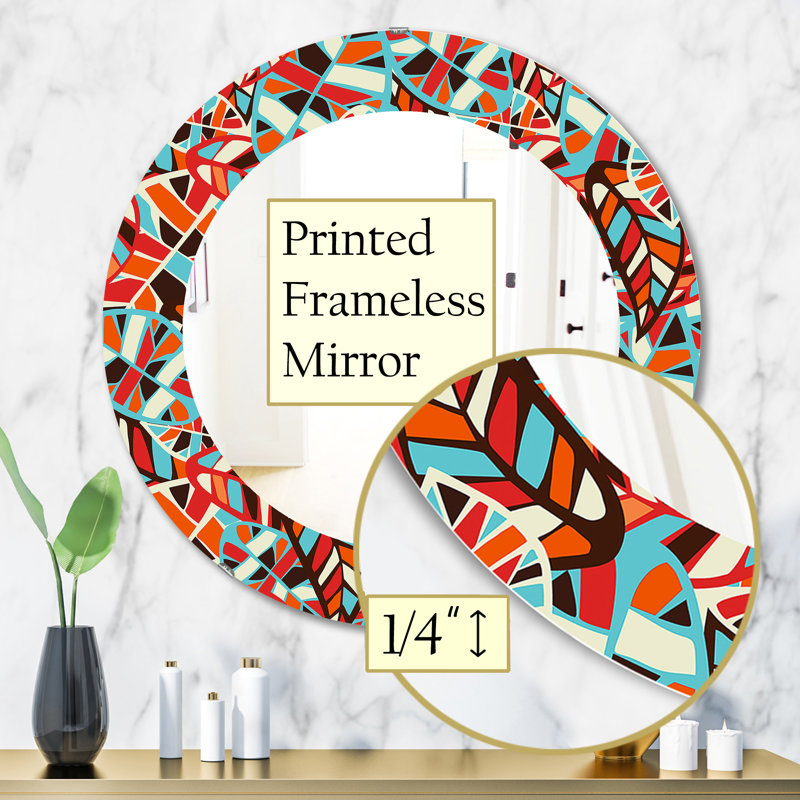 Glass Frame Mirror, 31.5" H x 31.5" W