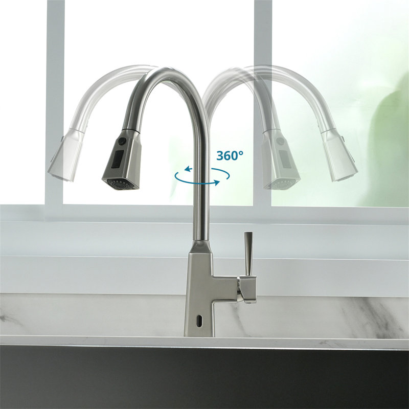 Touchless Kitchen Faucet,Hands Free Automatic Smart Kitchen Faucet, Brushed Nickel