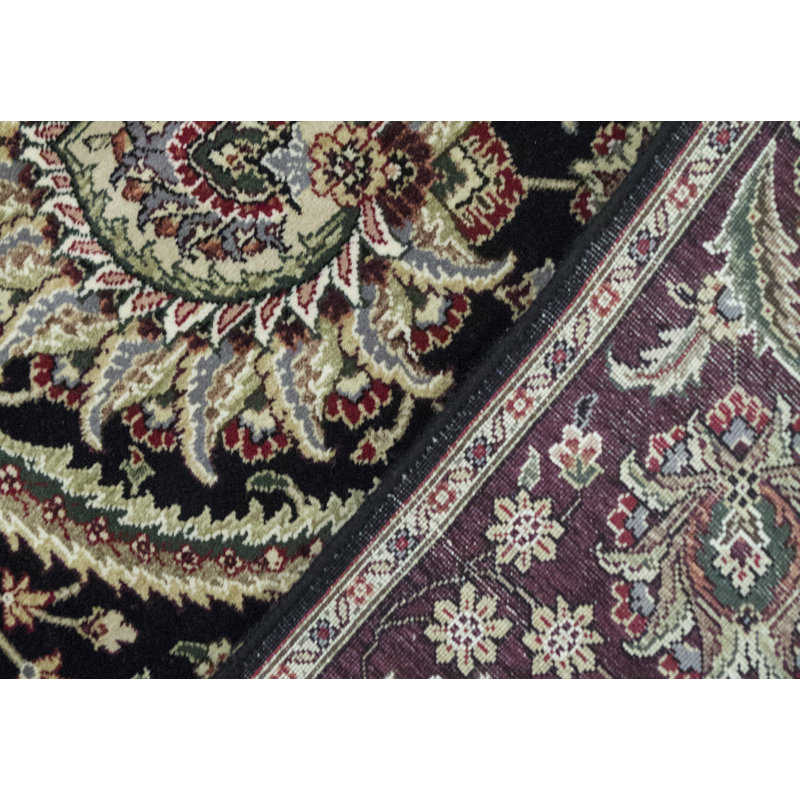 Hand-Knotted High-Quality Navy and Wine Area Rug