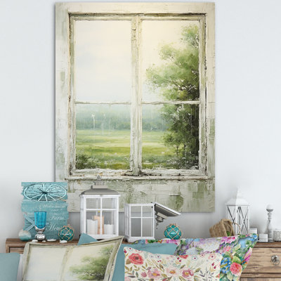 «Countryside Calm Farm Windows I - Farmhouse Windows», art mural