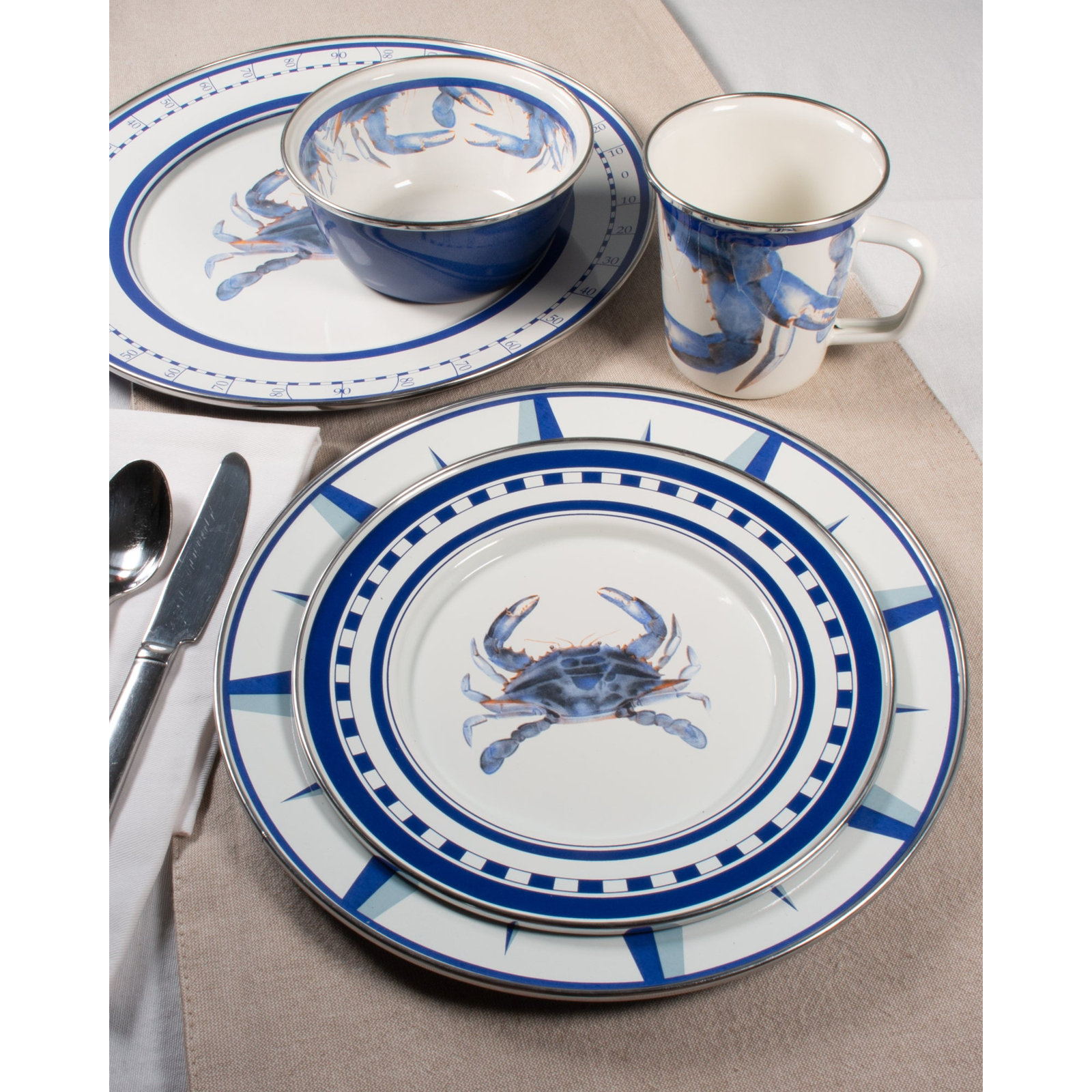 Blue Crab Enamel Platter