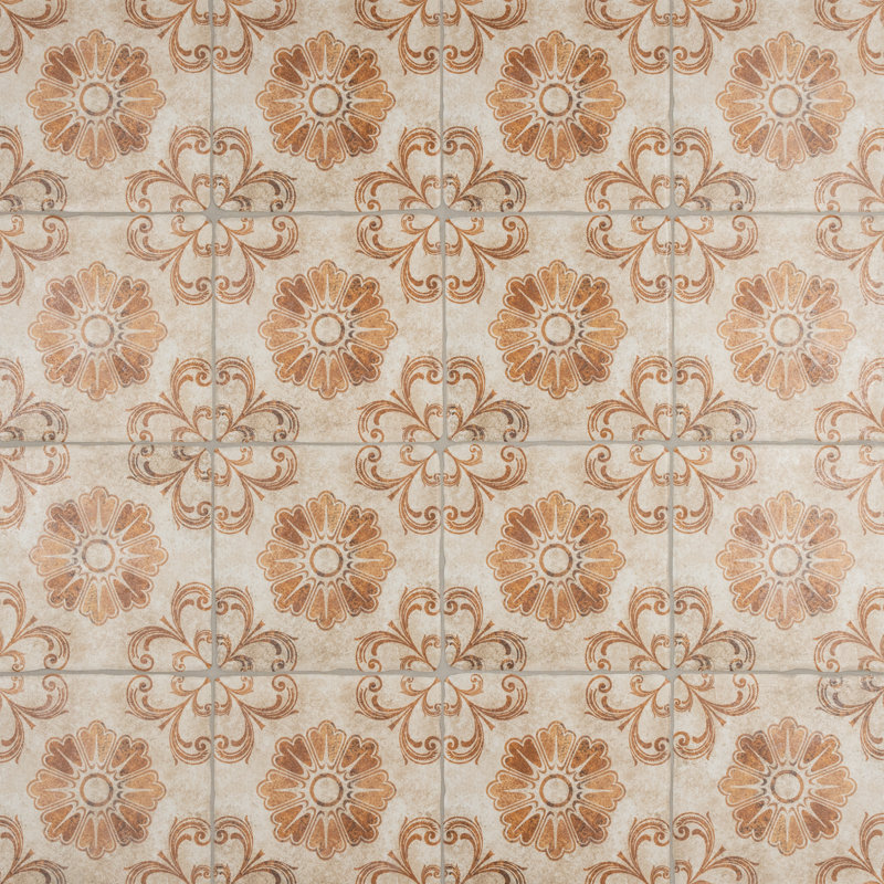 Costa 7.75" x 7.75" Ceramic Patterned Wall & Floor Tile