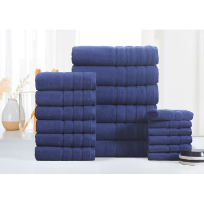 Ensemble de serviettes en coton égyptien 18 pièces Bibb Home Zero Twist (9 couleurs disponibles)