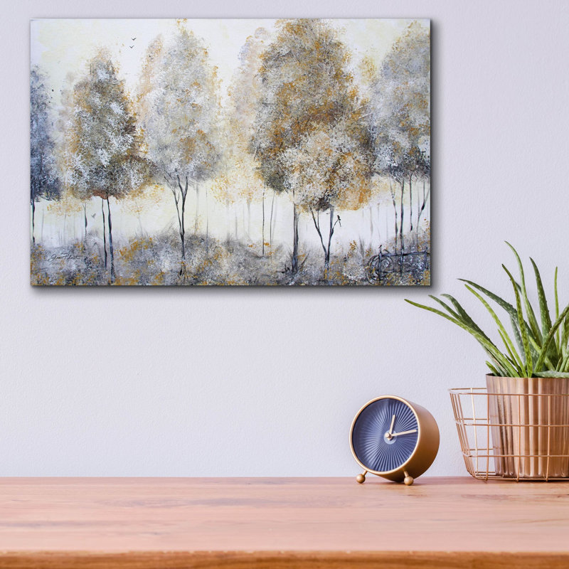  «Forest of Gold A» par Jean Plout, art mural en verre acrylique, H 12 po x l 16 po x P 0,13 po