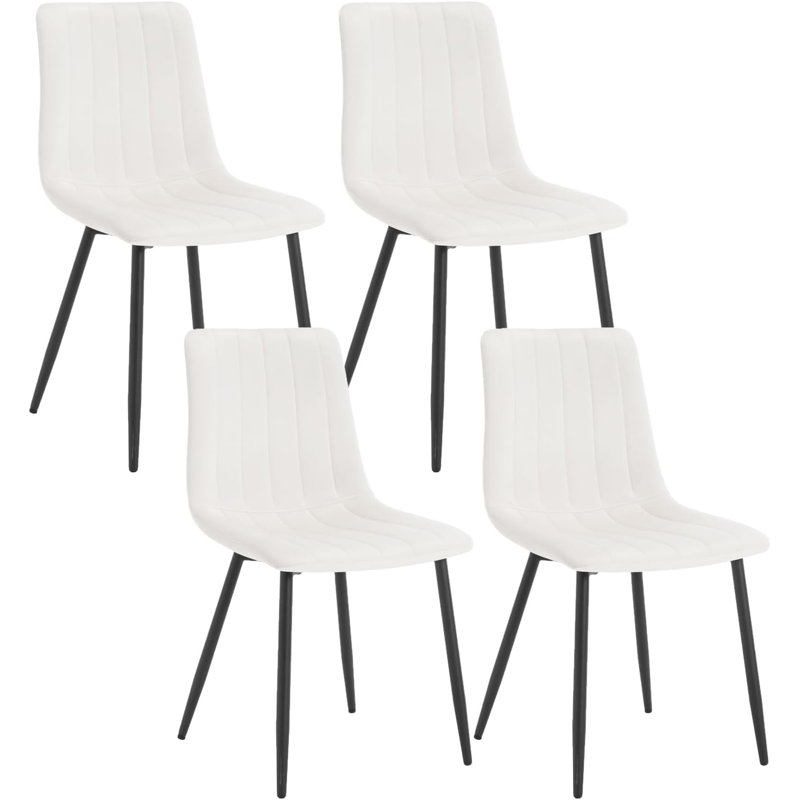 Aghaboy 44.00cm H Velvet Upholstered Side Chair, Beige