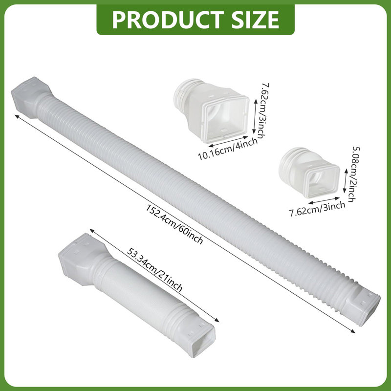 Ensemble de 2 gouttières extensibles pour tuyau de descente 21-60 ", White