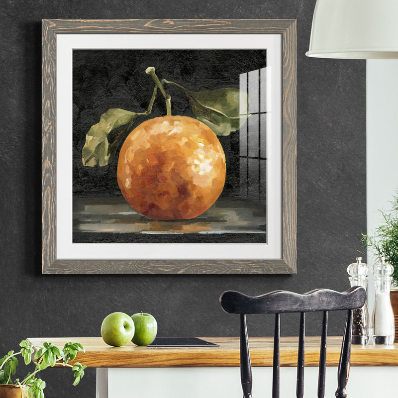Impression encadrée orange foncé Deux I - Premium - prêt à être accroché, H 27,5 po x l 27,5 po x P 1,5 po, Encadré gris