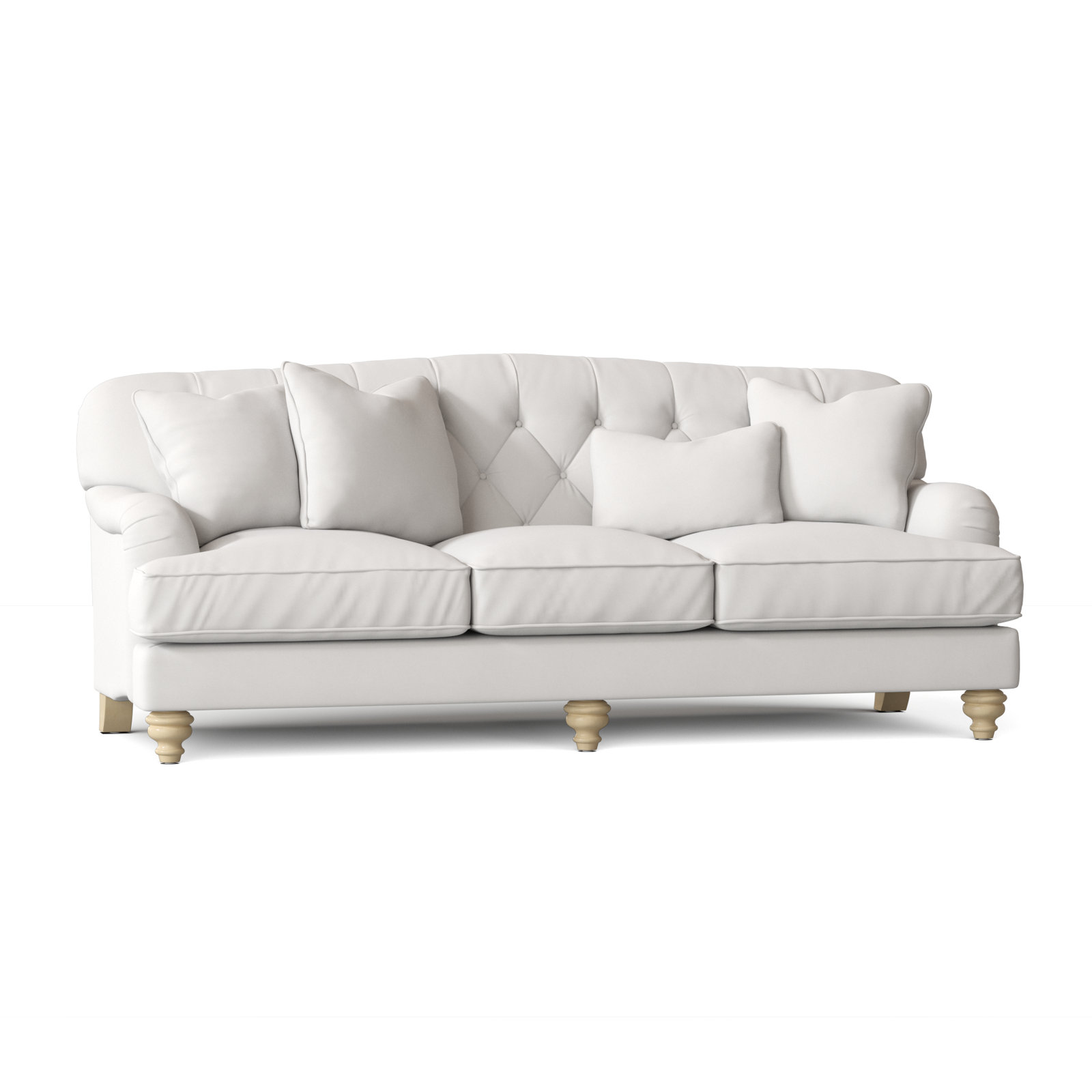 Sullivan 90'' Upholstered Sofa, Peyton 31 White Performance Twill, Linen, No