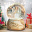Boule à neige musicale de Noël avec socle « Que cette maison soit bénie », ange saint, décoration de Noël aux couleurs changeantes, boîte à musique festive pour les cadeaux de Noël