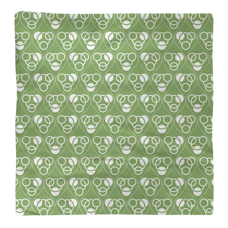 Serviette de table en coton classique Circles Waves, Vert/blanc, Croisé en coton, H 0,1 po x l 10 po x P 10 po