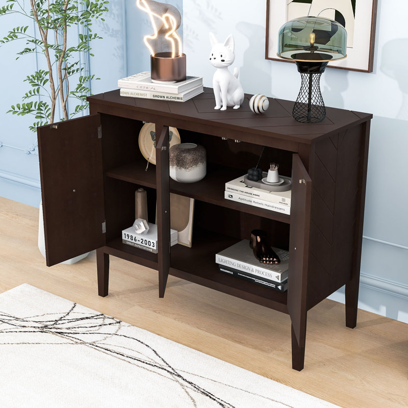 Sideboard Cabinet for Living Room, Brown, MDF