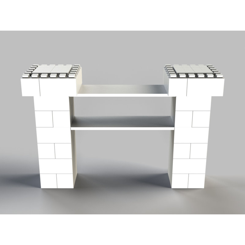Ensemble de station de restauration simple en porte-à-faux EverBlock, Blanc