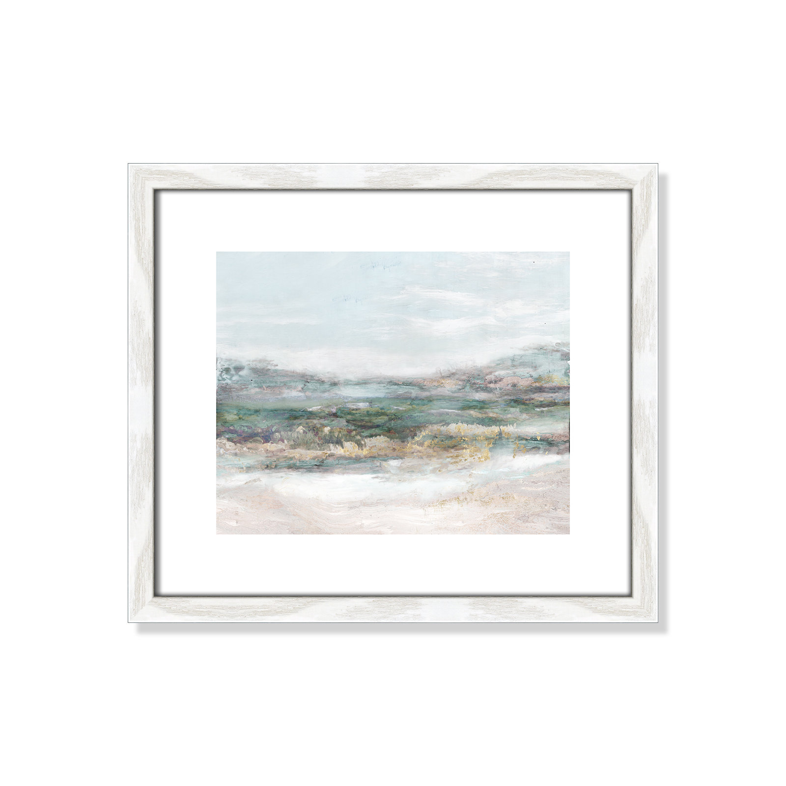 Dazzling by Matina Theodosiou - Painting Print on Canvas, White, 13" H x 15" W x 0.75" D, White Wood Grain Framed Paper