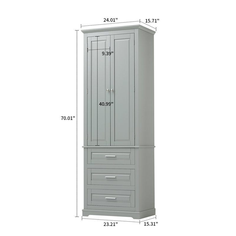 Armoire à linge haute autoportante en bois Ele minimalie